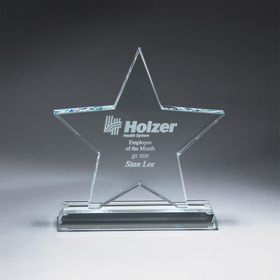 Clear Crystal Star on Base (Medium)